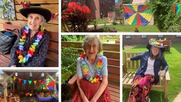 Tropical garden party at Manchester care home goes down a treat